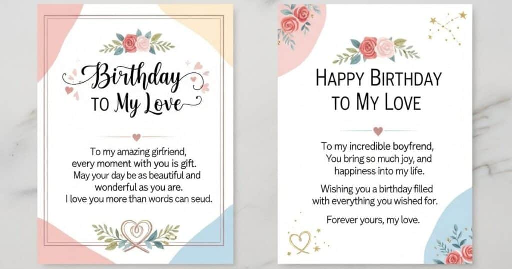 Happy Birthday to My Love Wishes for Girlfriend and Boyfriend