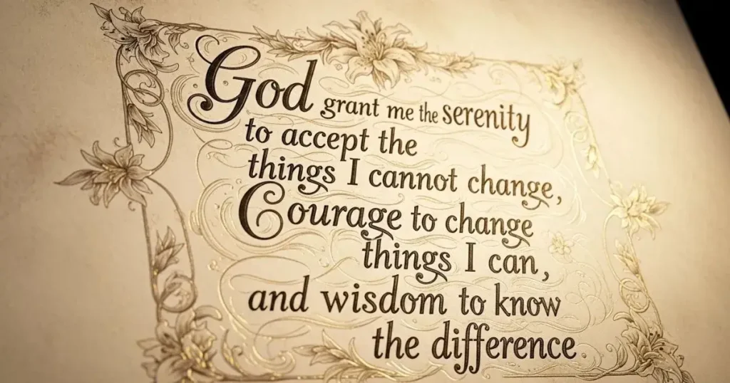 God grant me the serenity prayer