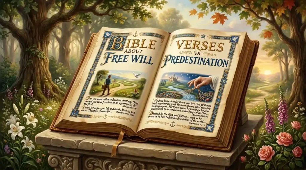 bible verses about free will vs predestination