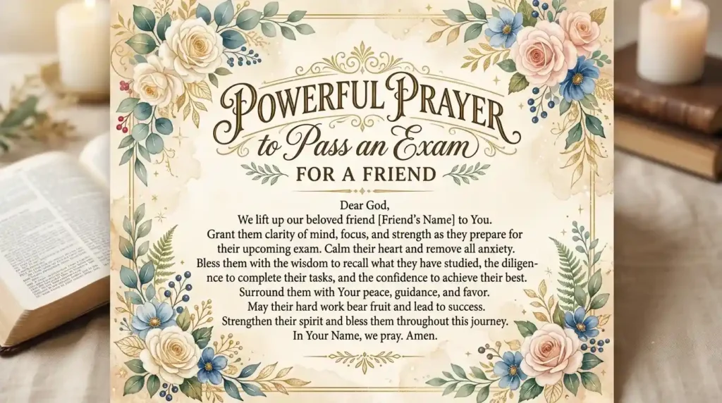 powerful prayer to pass an exam for a friend