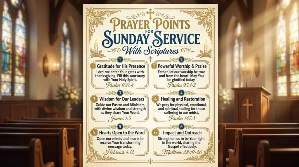 prayer points for sunday service