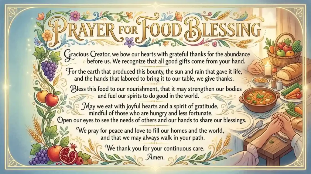 Prayer for Food Blessing