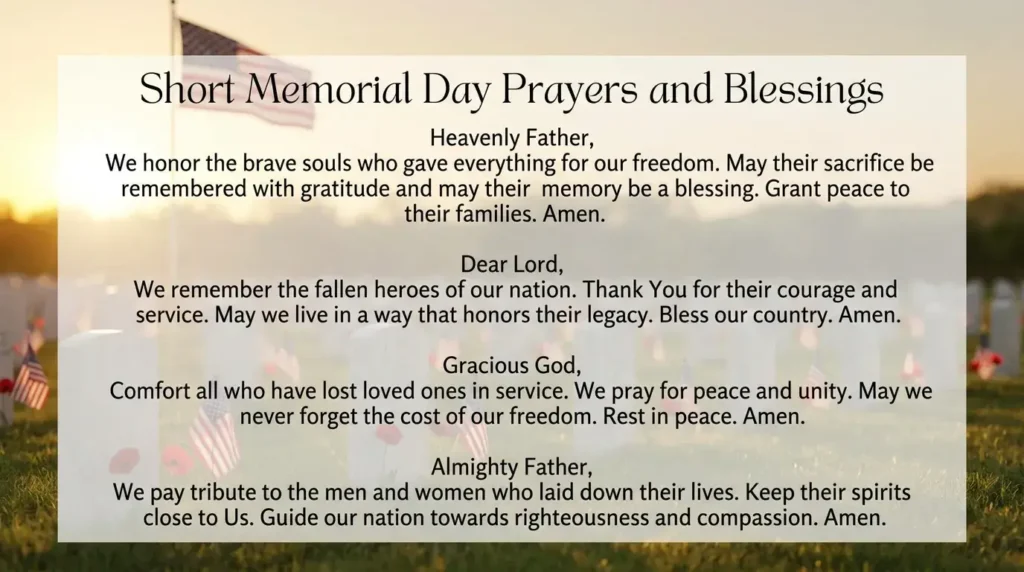 short memorial day prayers