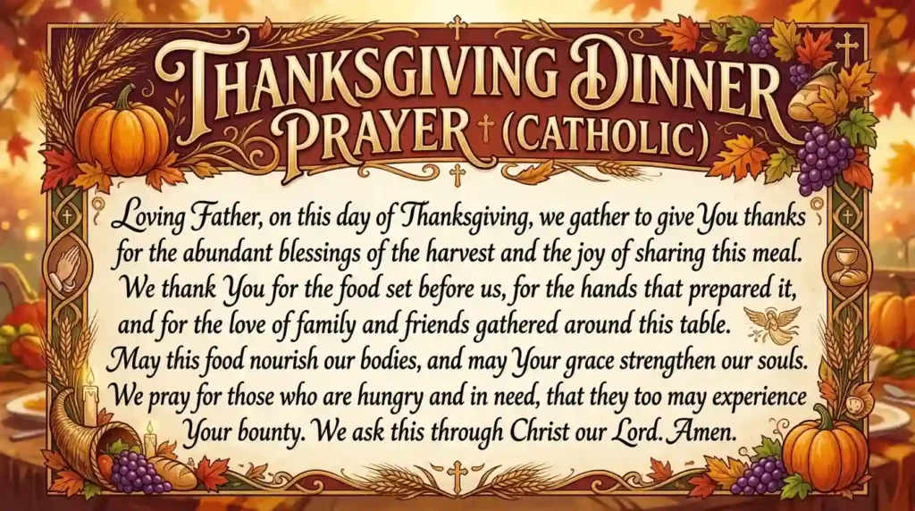 Thanksgiving dinner prayer catholic