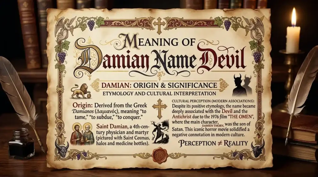 meaning of damian name (devil)